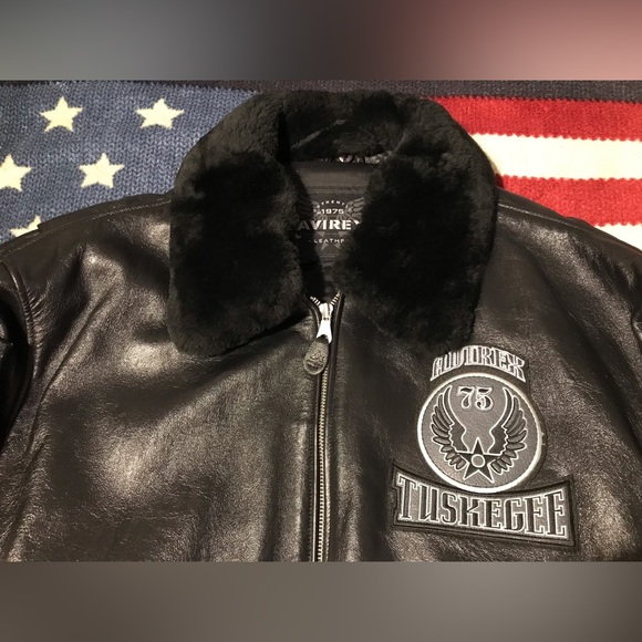 Vintage 2002 AVIREX NY TUSKEGEE AIRMEN BOMBER LEATHER Jacket 3XL RECEIPT Supreme - Picture 3 of 16